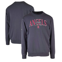 Los Angeles Angels Levelwear Zane Cooperstown Collection Retro Spellout Pullover Sweatshirt Navy