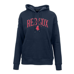 Boston Red Sox Levelwear Women's Adorn Cooperstown Collection Retro Spellout Pullover Hoodie Navy