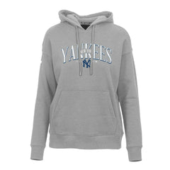 New York Yankees Levelwear Women's Adorn Cooperstown Collection Retro Spellout Pullover Hoodie Gray