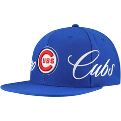 Chicago Cubs Just Don x MLB Lux Script Snapback Hat Royal | Mitchell & Ness