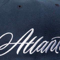 Atlanta Braves Just Don x MLB Lux Script Snapback Hat Navy | Mitchell & Ness