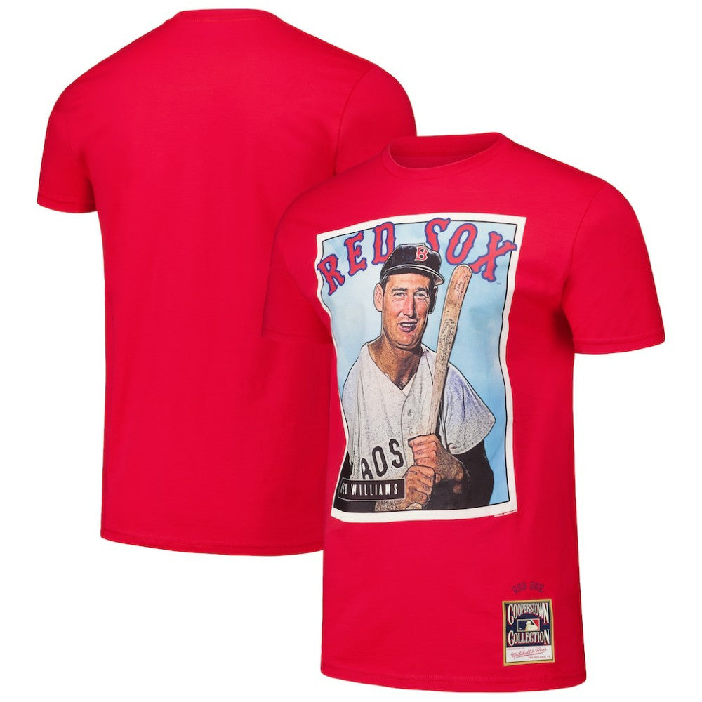 Ted Williams Boston Red Sox Cooperstown Collection Collectors Connection T-Shirt Red | Mitchell & Ness