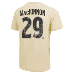 Nathan MacKinnon Colorado Avalanche Majestic Threads Dynasty Name & Number Tri-Blend T-Shirt Cream