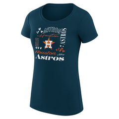 Houston Astros G-III 4Her by Carl Banks Women's Super-Slim Fit Lightweight Collage Team Graphic Crew Neck T-Shirt Navy