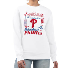 Philadelphia Phillies G-III 4Her by Carl Banks Women's Collage Team Graphic Fleece Pullover Hoodie White