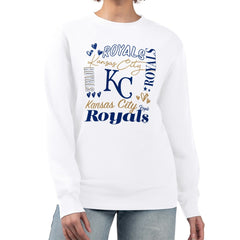 Kansas City Royals G-III 4Her by Carl Banks Women's Collage Team Graphic Fleece Pullover Hoodie White