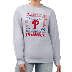 Philadelphia Phillies G-III 4Her by Carl Banks Women's Collage Team Graphic Fleece Pullover Hoodie Heather Gray