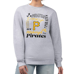 Pittsburgh Pirates G-III 4Her by Carl Banks Women's Collage Team Graphic Fleece Pullover Hoodie Heather Gray