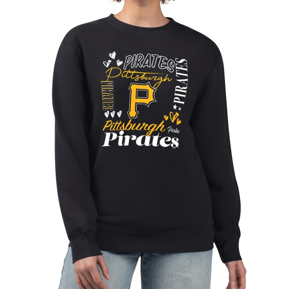 Pittsburgh Pirates G-III 4Her by Carl Banks Women's Collage Team Graphic Fleece Pullover Hoodie Black