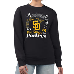 San Diego Padres G-III 4Her by Carl Banks Women's Collage Team Graphic Fleece Pullover Hoodie Black