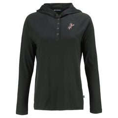 Cincinnati Reds Cutter & Buck Women's Cooperstown Collection Coastline Epic Comfort Eco Recycled Hoodie Raglan Long Sleeve T-Shirt Black