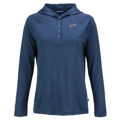 San Diego Padres Cutter & Buck Women's Cooperstown Collection Coastline Epic Comfort Eco Recycled Hoodie Raglan Long Sleeve T-Shirt Navy