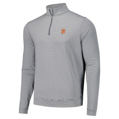 San Francisco Giants Peter Millar Perth Sugar Stripe Performance Quarter-Zip Top Black