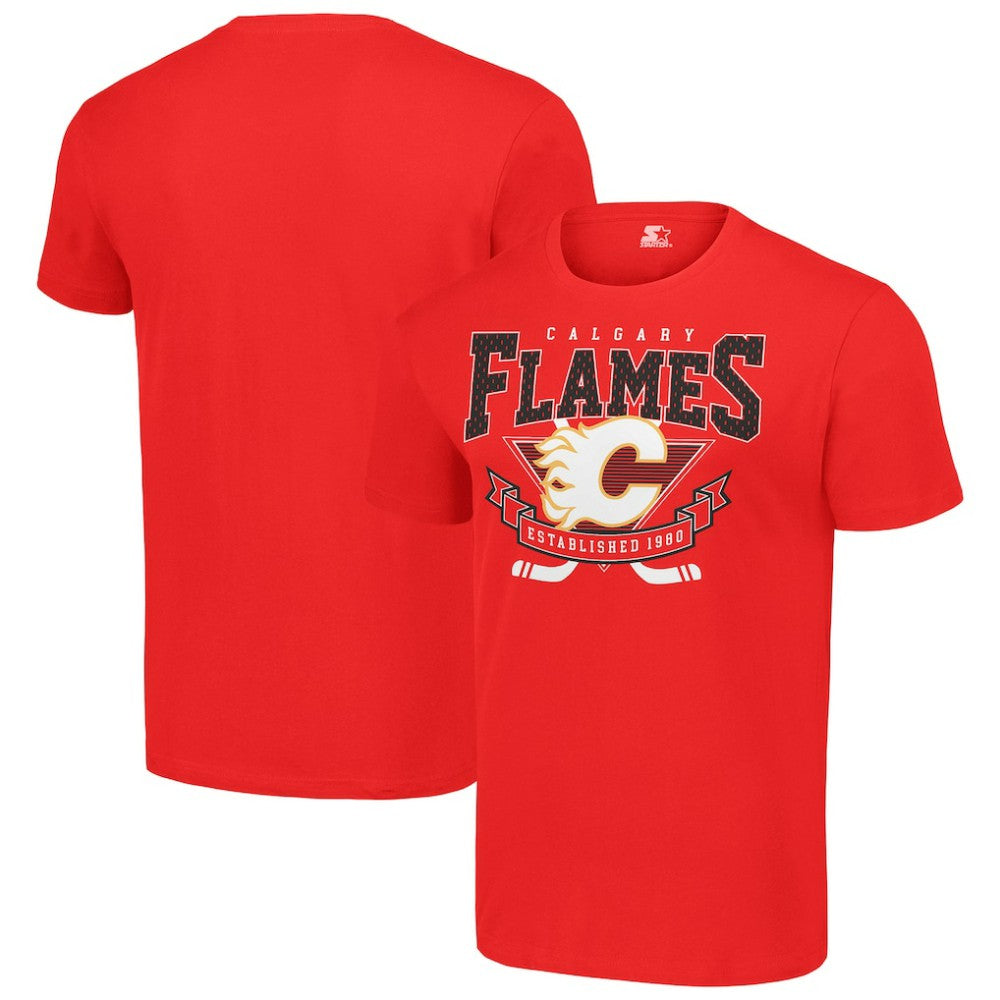 Calgary Flames Starter Team Logo Graphic T-Shirt Red