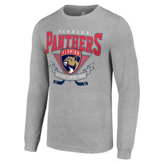 Florida Panthers Starter '80s Inspired Team Logo Long Sleeve T-Shirt Heather Gray