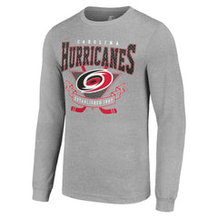 Carolina Hurricanes Starter '80s Inspired Team Logo Long Sleeve T-Shirt Heather Gray