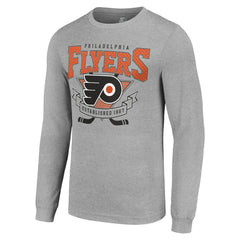 Philadelphia Flyers Starter '80s Inspired Team Logo Long Sleeve T-Shirt Heather Gray