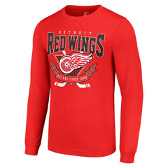 Detroit Red Wings Starter Team Logo Graphic Long Sleeve T-Shirt Red
