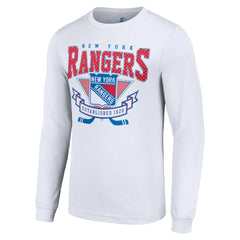 New York Rangers Starter Team Logo Graphic Long Sleeve T-Shirt White
