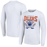 Edmonton Oilers Starter Team Logo Graphic Long Sleeve T-Shirt White