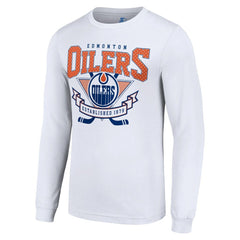 Edmonton Oilers Starter Team Logo Graphic Long Sleeve T-Shirt White