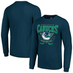 Vancouver Canucks Starter Team Logo Graphic Long Sleeve T-Shirt Navy