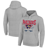 Florida Panthers Starter Team Logo Graphic Fleece Tri-Blend Pullover Hoodie Heather Gray