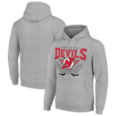 New Jersey Devils Starter Team Logo Graphic Fleece Tri-Blend Pullover Hoodie Heather Gray