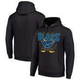 St. Louis Blues Starter Team Logo Graphic Fleece Tri-Blend Pullover Hoodie Black