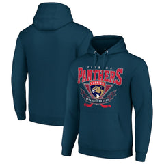 Florida Panthers Starter Team Logo Graphic Fleece Tri-Blend Pullover Hoodie Navy
