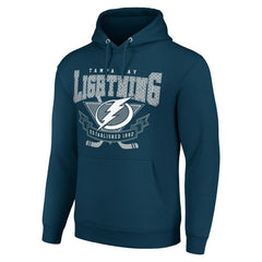 Tampa Bay Lightning Starter Team Logo Graphic Fleece Tri-Blend Pullover Hoodie Navy