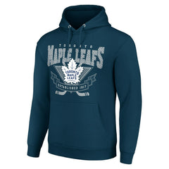 Toronto Maple Leafs Starter Team Logo Graphic Fleece Tri-Blend Pullover Hoodie Navy