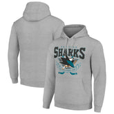 San Jose Sharks Starter Team Logo Graphic Fleece Tri-Blend Pullover Hoodie Heather Gray