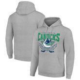 Vancouver Canucks Starter Team Logo Graphic Fleece Tri-Blend Pullover Hoodie Heather Gray