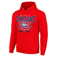 Montreal Canadiens Starter Team Logo Graphic Fleece Tri-Blend Pullover Hoodie Red