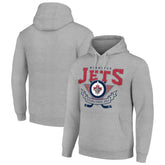 Winnipeg Jets Starter Team Logo Graphic Fleece Tri-Blend Pullover Hoodie Heather Gray