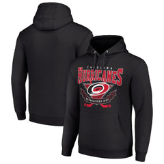 Carolina Hurricanes Starter Team Logo Graphic Fleece Tri-Blend Pullover Hoodie Black