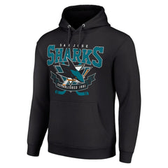 San Jose Sharks Starter Team Logo Graphic Fleece Tri-Blend Pullover Hoodie Black