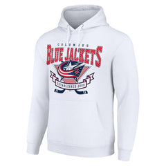 Columbus Blue Jackets Starter Team Logo Graphic Fleece Tri-Blend Pullover Hoodie White