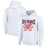 Detroit Red Wings Starter Team Logo Graphic Fleece Tri-Blend Pullover Hoodie White