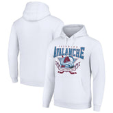 Colorado Avalanche Starter Team Logo Graphic Fleece Tri-Blend Pullover Hoodie White