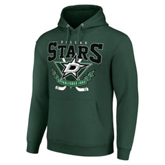 Dallas Stars Starter Team Logo Graphic Fleece Tri-Blend Pullover Hoodie Olive