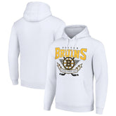 Boston Bruins Starter Team Logo Graphic Fleece Tri-Blend Pullover Hoodie White