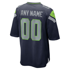 Seattle Seahawks Custom Game Jersey - College Navy