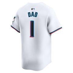 Miami Marlins #1 Dad Home Limited Jersey - White