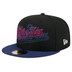 Chicago White Sox Shadow Stitch 59FIFTY Fitted Hat Black | New Era