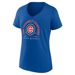 Chicago Cubs Women's Friendly Confines V-Neck T-Shirt Royal