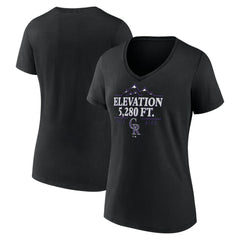 Colorado Rockies Women's Elevation V-Neck T-Shirt Black