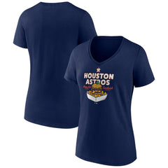 Houston Astros Women's Prime Rib Sandwich V-Neck T-Shirt Navy