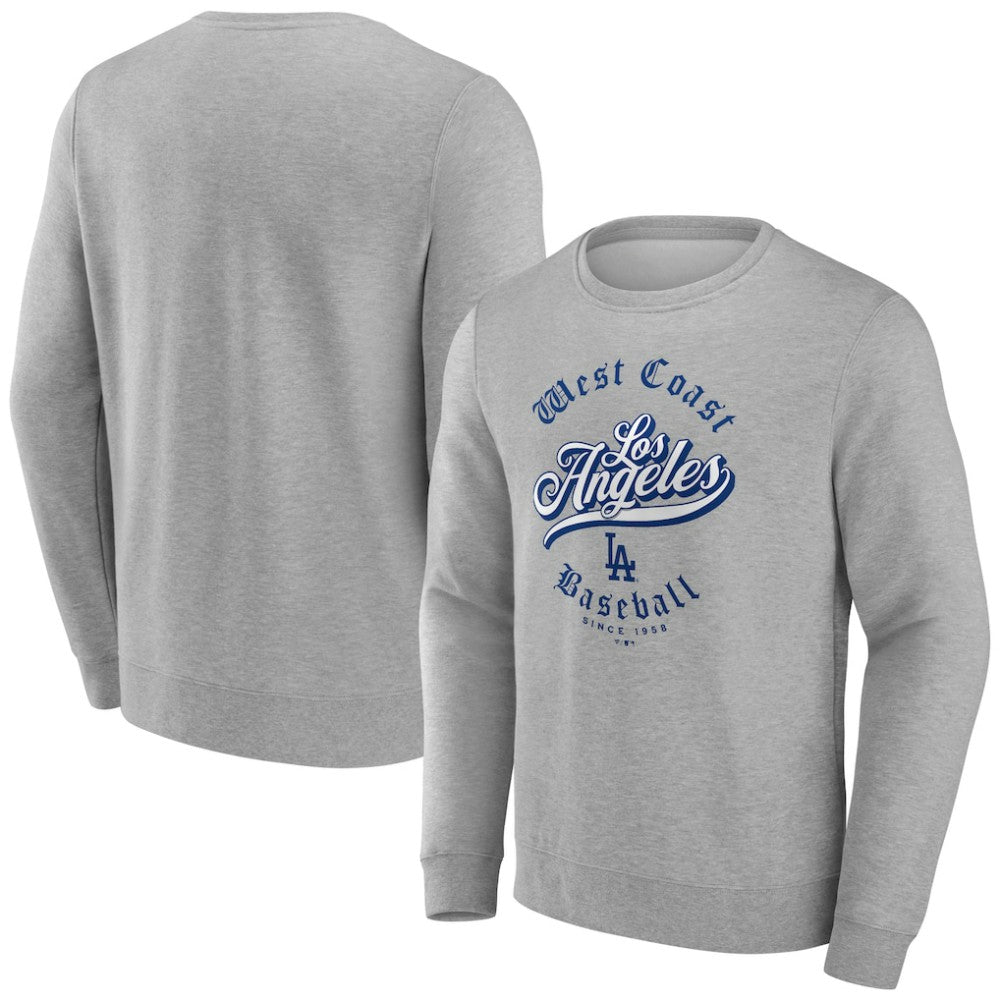 Los Angeles Dodgers West Coast Baseball Pullover Sweatshirt Gray